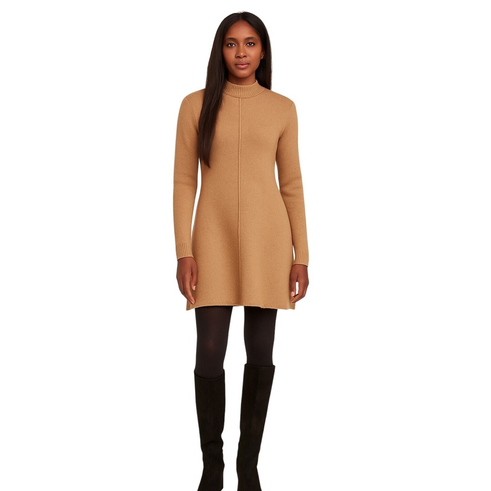 MADEWELL‎ Sweater Mini Dress Camel Brown Long Sleeve Knit Size L NWT